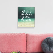 Ocean Storm met God Quote Canvas Afdruk (Insitu (Woonkamer))
