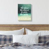 Ocean Storm met God Quote Canvas Afdruk (Insitu (Slaapkamer))