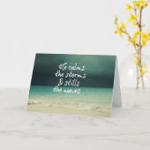 Ocean Storm met God Quote Kaart (Gele Bloem)