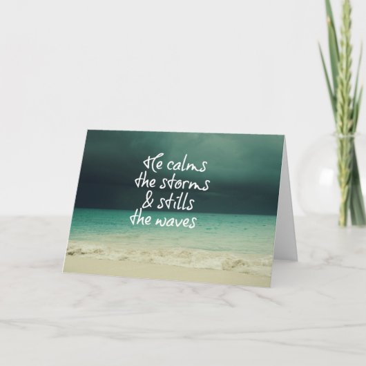 Ocean Storm met God Quote Kaart (Voorkant)