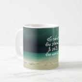 Ocean Storm met God Quote Koffiemok (Voorkant links)
