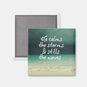 Ocean Storm met God Quote Magneet (Voorkant / Achterkant)