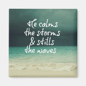 Ocean Storm met God Quote Magneet (Voorkant)