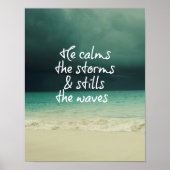 Ocean Storm met God Quote Poster (Voorkant)