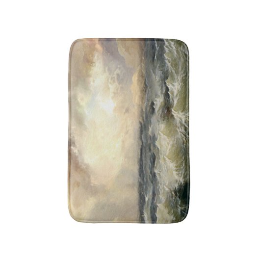 Ocean Storm Waves Fleece Deken Badmat (Voorkant Verticaal)