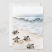 Ocean Strand Kust Zeeschildpadden Trouwen Kaart (Achterkant)