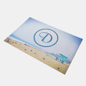 Ocean strand kustfoto vet modern monogram deurmat (Schuin)
