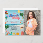 Ocean strand party's verjaardag, zomerstrandverjaa kaart (Voorkant / Achterkant)