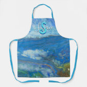 Ocean Stream Acrylfluid Art Apron Schort (Voorkant)