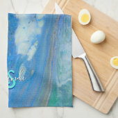 Ocean Stream Acrylfluid Art Theedoek (Quarter Fold)