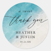 Ocean Summer Beach Lief Dank je wel Ronde Sticker (Voorkant)