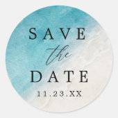 Ocean Summer Beach Red de datum Ronde Sticker (Voorkant)