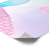 Ocean Summer Mermaid Tail Baby shower Welkom Poster (Hoek)