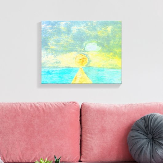Ocean Sun Canvas Afdruk (Insitu (Woonkamer))