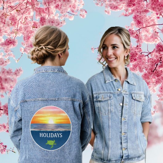 Ocean, Sun en Zee Turtle Vakantie Denim Jacket