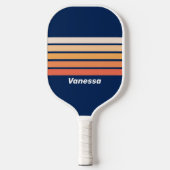 Ocean Sun Fall Across Striping with Name Pickleball Paddle (Voorkant)