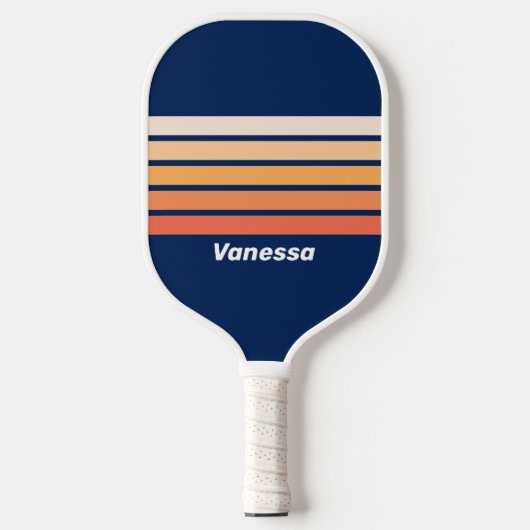 Ocean Sun Fall Across Striping with Name Pickleball Paddle (Voorkant)
