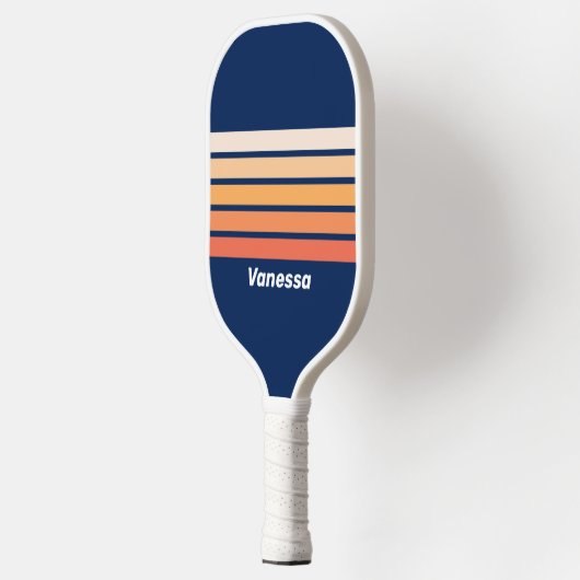 Ocean Sun Fall Across Striping with Name Pickleball Paddle (Links)
