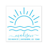 Ocean Sun Personalized Self Inking Stamp Zelfinktende Stempel (Design)