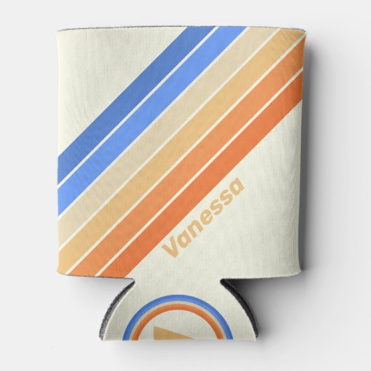Ocean Sun Stripes met naam Blikjeskoeler (Voorkant)