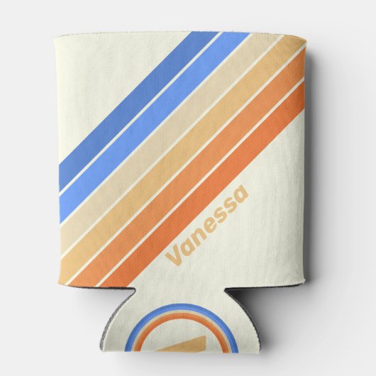  Ocean Sun Stripes met naam Blikjeskoeler (Achterkant)