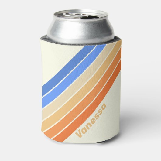 Ocean Sun Stripes met naam Blikjeskoeler (Blikje Achterkant)