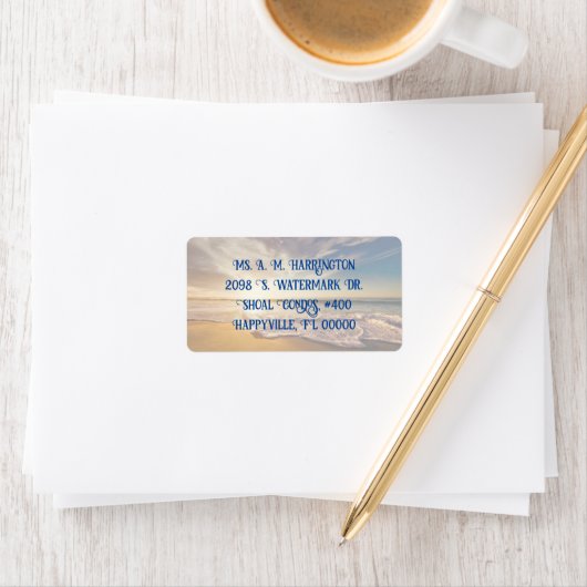 Ocean Sunrise Beach Scene Shipping Labels (Insitu)