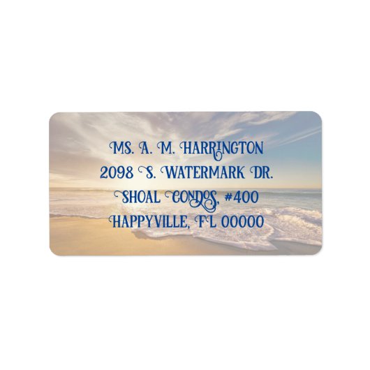 Ocean Sunrise Beach Scene Shipping Labels (Voorkant)