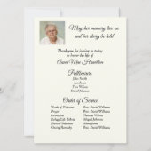 Ocean Sunrise begrafenisprogramma Kaart (Achterkant)