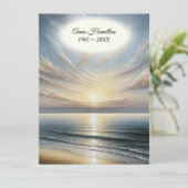 Ocean Sunrise begrafenisprogramma Kaart (Staand voorkant)