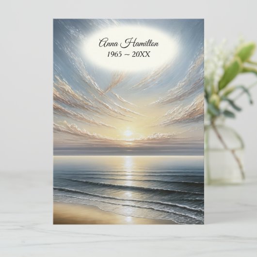 Ocean Sunrise begrafenisprogramma Kaart (Staand voorkant)