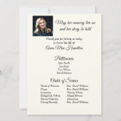 Ocean Sunrise begrafenisprogramma Kaart (Achterkant)