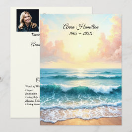 Ocean Sunrise begrafenisprogramma Kaart