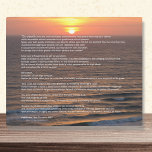 Ocean Sunrise Desiderata Plaque Fotoplaat<br><div class="desc">Deze 10x8-inch inspirerend plaat heeft een fotografisch afbeelding van de prachtige, majestueuze Atlantische Oceaan bij zonsopgang en is bedrukt met Max Erhmann's gedicht "Desiderata" uit 1927 over geluk. U kunt het afbeelding van de tekstbekleding verwijderen en de achtergrond met andere teksten van uw eigen keus personaliseren, indien gewenst. Geweldig geschenk...</div>