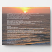 Ocean Sunrise Desiderata Plaque Fotoplaat (Voorkant)