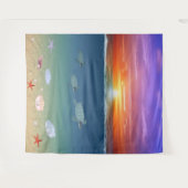 Ocean Sunrise en Swimming Zee Turtles Wandkleed (Voorkant (horizontaal))