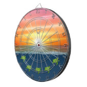Ocean Sunrise en Turtles Dartbord (Voorkant Rechts)