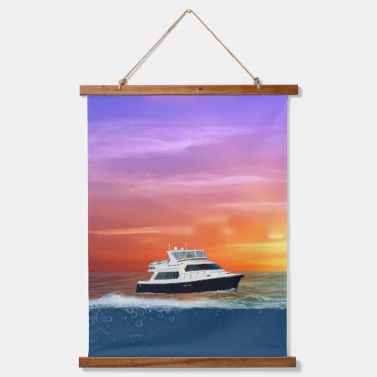 Ocean Sunrise, jacht, Zee Turtles en parels Hangend Wandkleed (Voorkant)