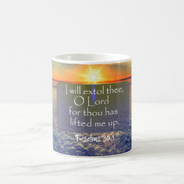 Ocean Sunrise met Psalms Bible Verse Koffiemok