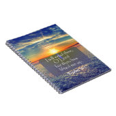Ocean Sunrise met Psalms Bible Verse Notitieboek (Rechterzijde)