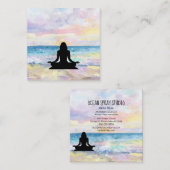 *~* Ocean Sunrise Mindfulness Meditation Yoga Vierkante Visitekaartje (Voorkant / Achterkant)