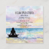*~* Ocean Sunrise Mindfulness Meditation Yoga Vierkante Visitekaartje (Achterkant)