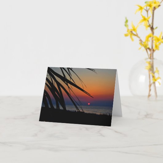 Ocean Sunrise Notecard Kaart (Gele Bloem)
