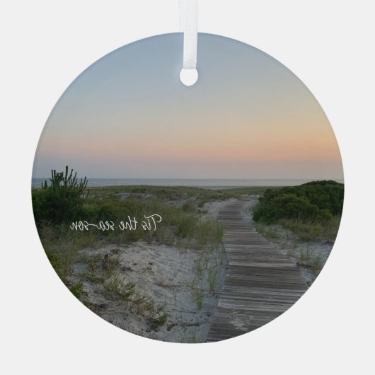 Ocean Sunrise-ornament Glas Ornament (Achterkant)