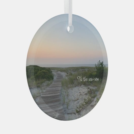 Ocean Sunrise-ornament Glas Ornament (Voorkant Rechts)