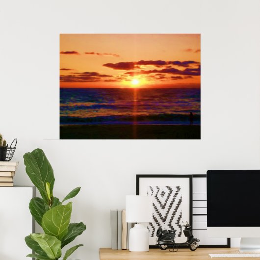 Ocean Sunrise Poster (Thuiskantoor)