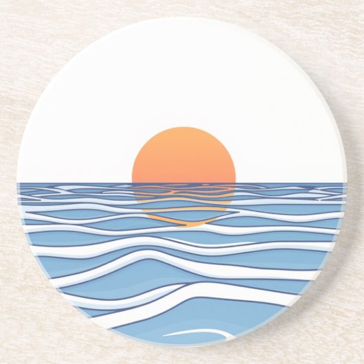 Ocean Sunrise Sandstone Onderzetter (Voorkant)