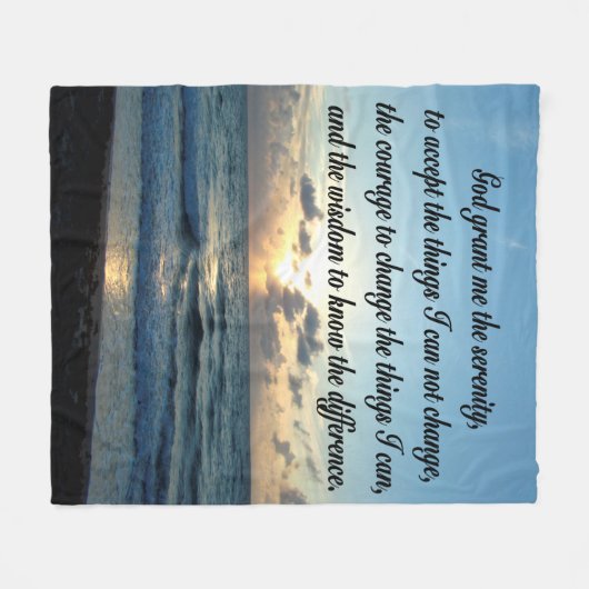 OCEAN SUNRISE SERENITY PRAYER FLEECE DEKEN (Voorkant (Horizontaal))