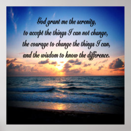 OCEAN SUNRISE SERENITY PRAYER ORIGINEEL POSTER