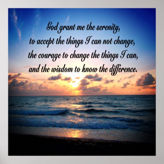OCEAN SUNRISE SERENITY PRAYER ORIGINEEL POSTER (Voorkant)
